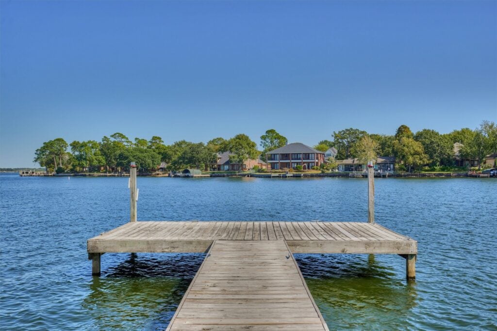 45 045 1428 bowsprit point | the mckellar group View from a Dock Overlooking the Lake from a Luxury Lake Home